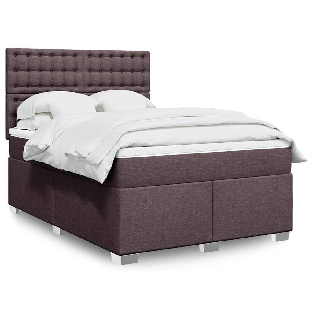 Boxspringbett Mit Matratze Stoff Dunkelbraun