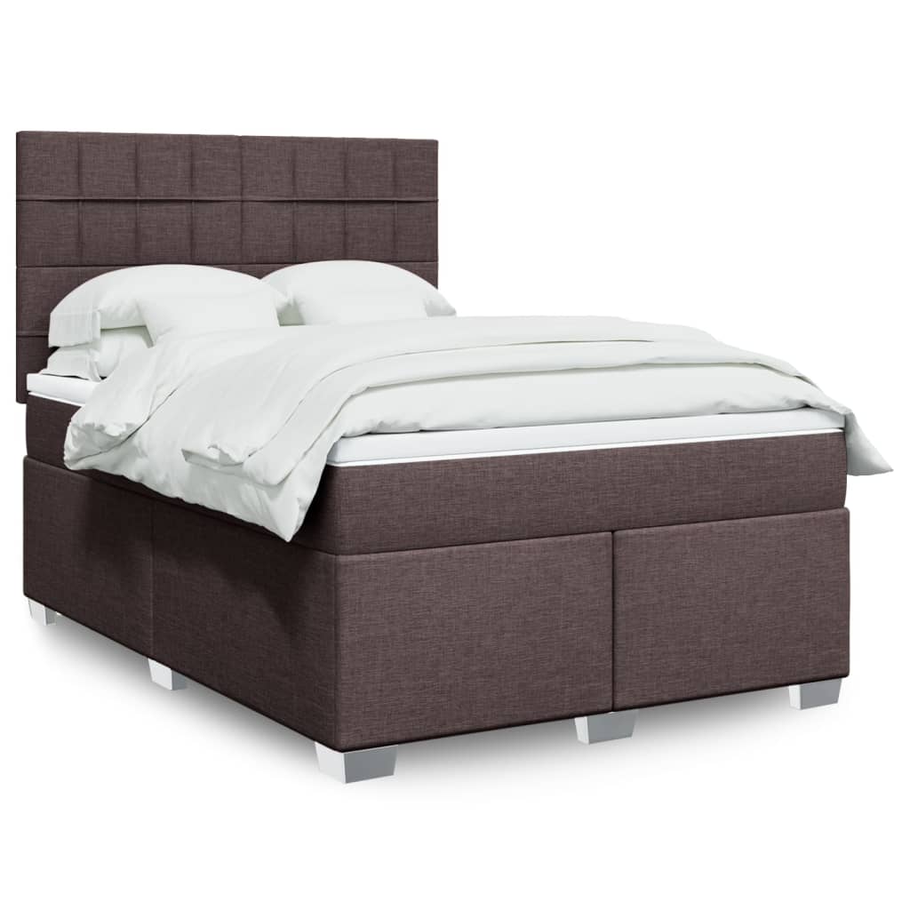 Boxspringbett Mit Matratze Stoff Dunkelbraun