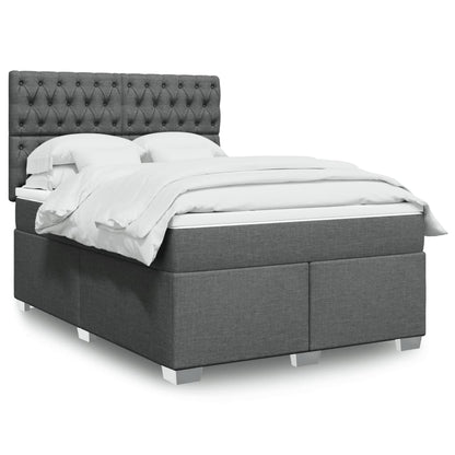 Boxspringbett Mit Matratze Stoff Dunkelgrau