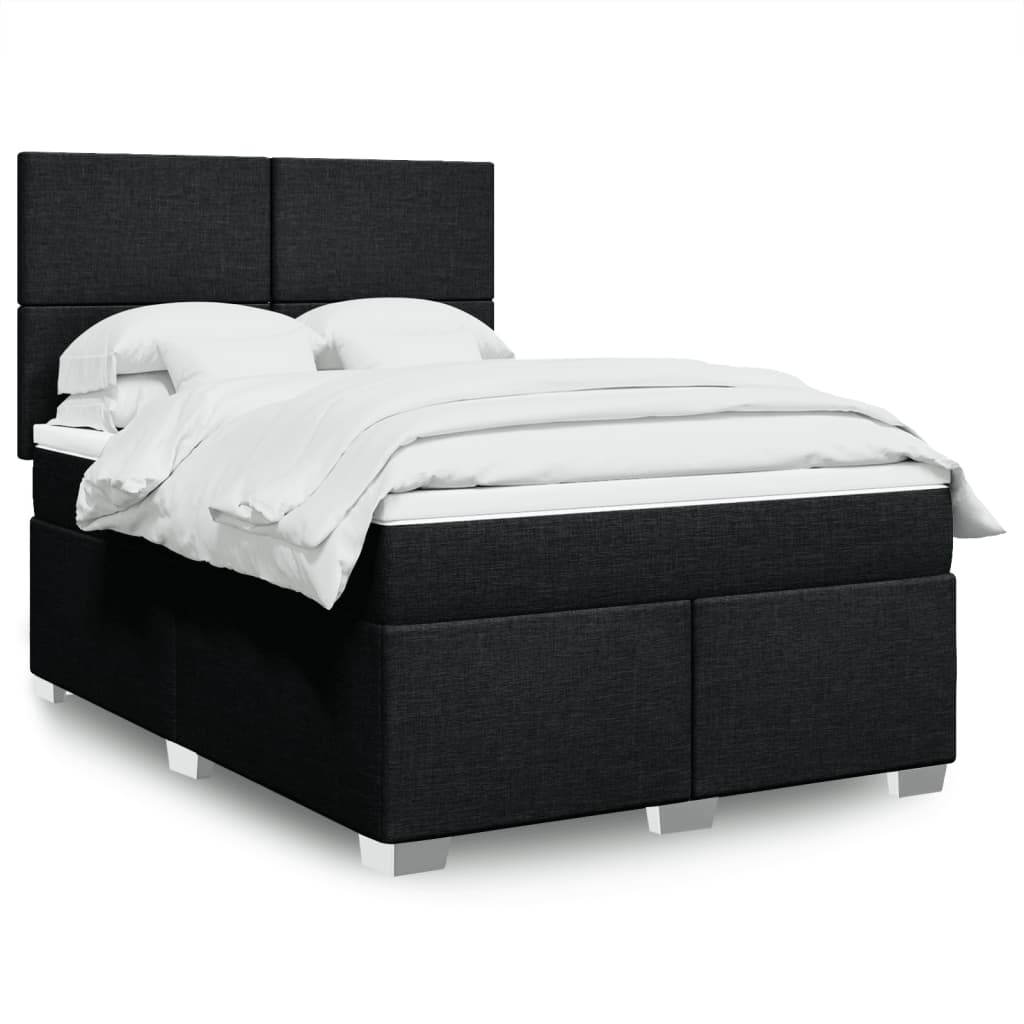 Boxspringbett Mit Matratze Stoff Schwarz