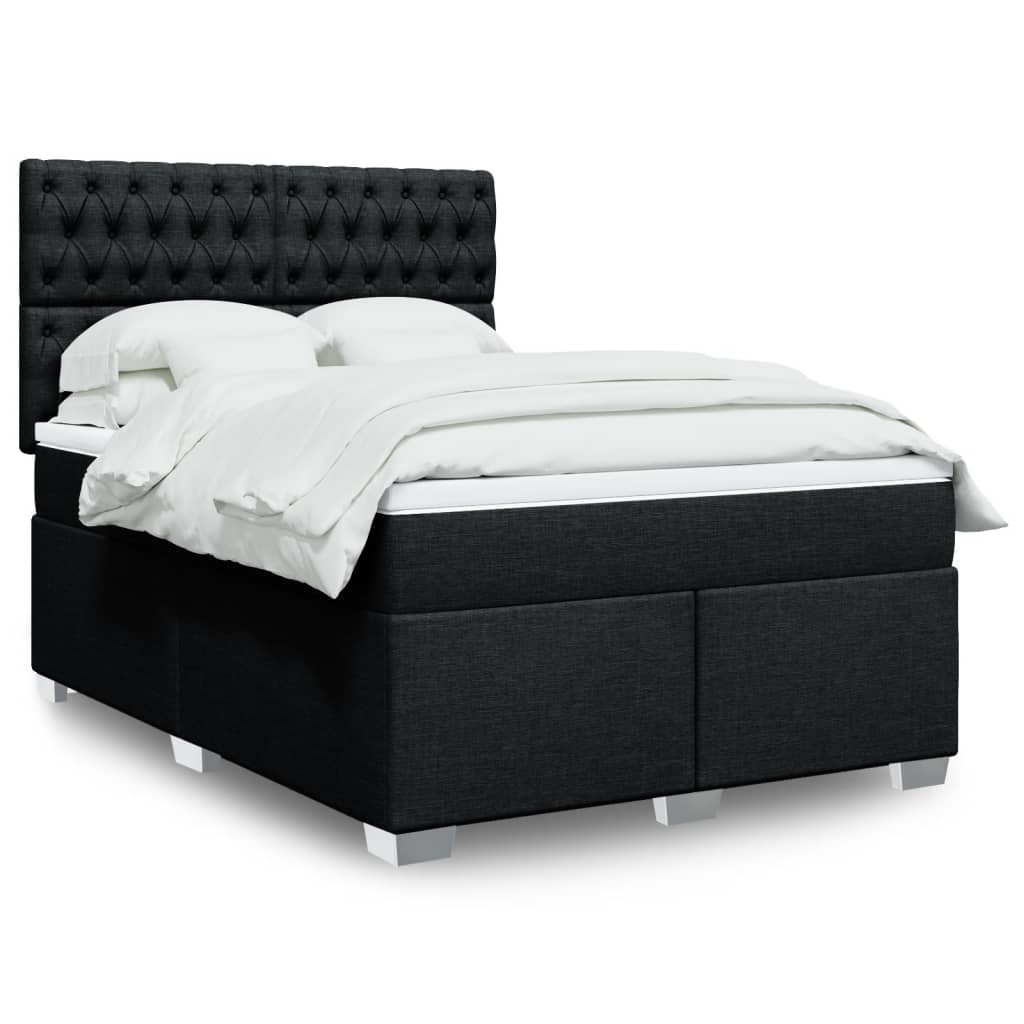 Boxspringbett Mit Matratze Stoff Schwarz