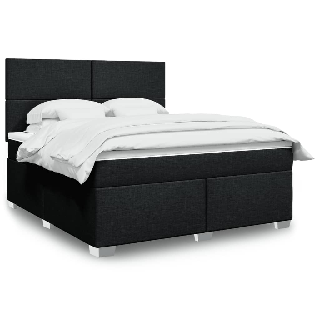 Boxspringbett Mit Matratze Stoff Schwarz