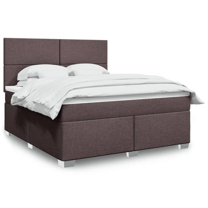 Boxspringbett Mit Matratze Stoff Dunkelbraun