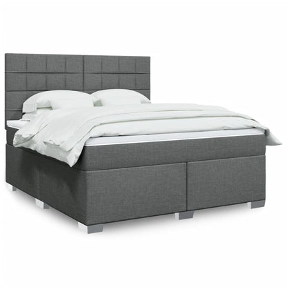 Boxspringbett Mit Matratze Stoff Dunkelgrau