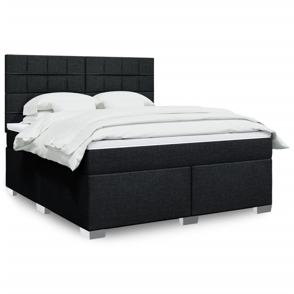 Boxspringbett Mit Matratze Stoff Schwarz