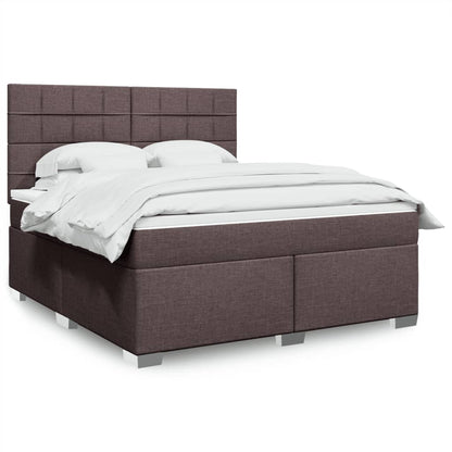 Boxspringbett Mit Matratze Stoff Dunkelbraun
