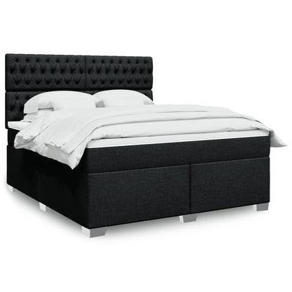 Boxspringbett Mit Matratze Stoff Schwarz
