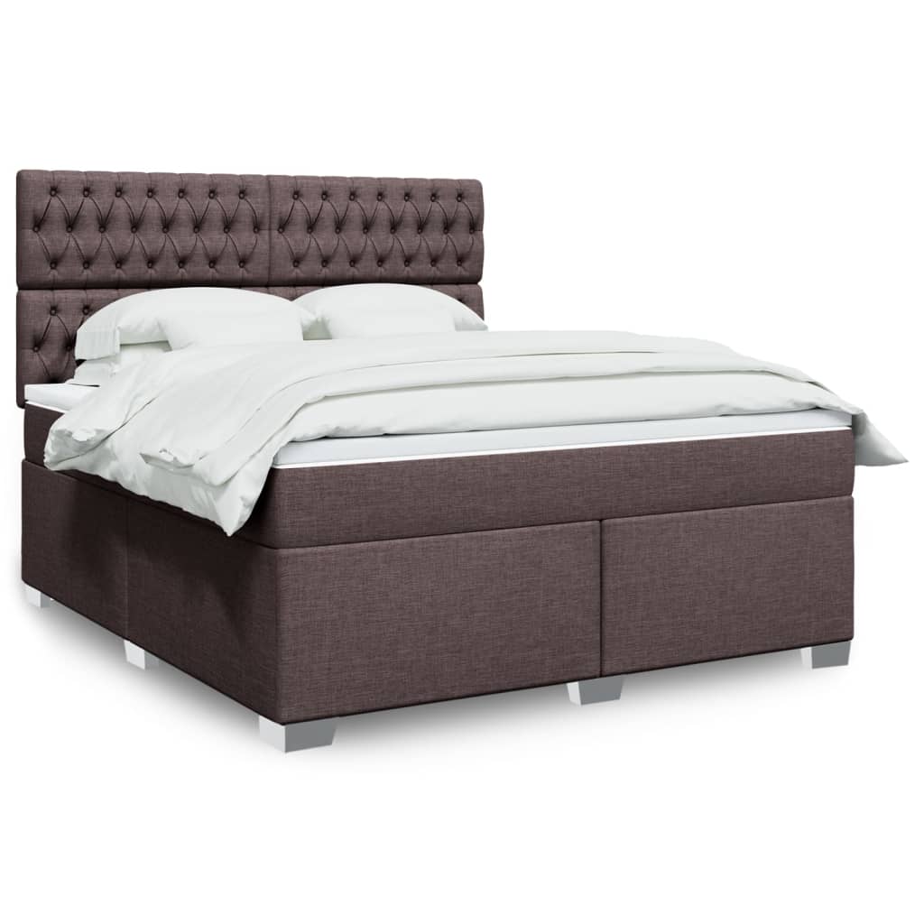 Boxspringbett Mit Matratze Stoff Dunkelbraun