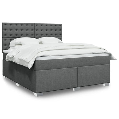 Boxspringbett Mit Matratze Stoff Dunkelgrau