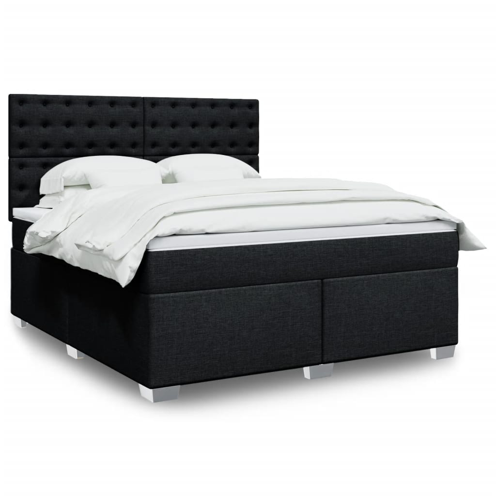 Boxspringbett Mit Matratze Stoff Schwarz