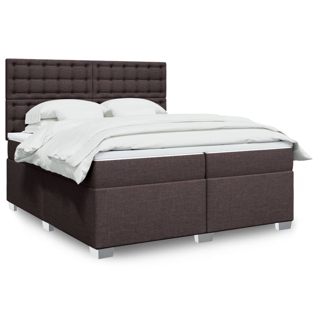 Boxspringbett Mit Matratze Stoff Dunkelbraun