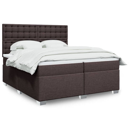 Boxspringbett Mit Matratze Stoff Dunkelbraun