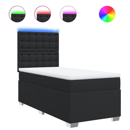 Boxspringbett Mit Matratze Schwarz Kunstleder