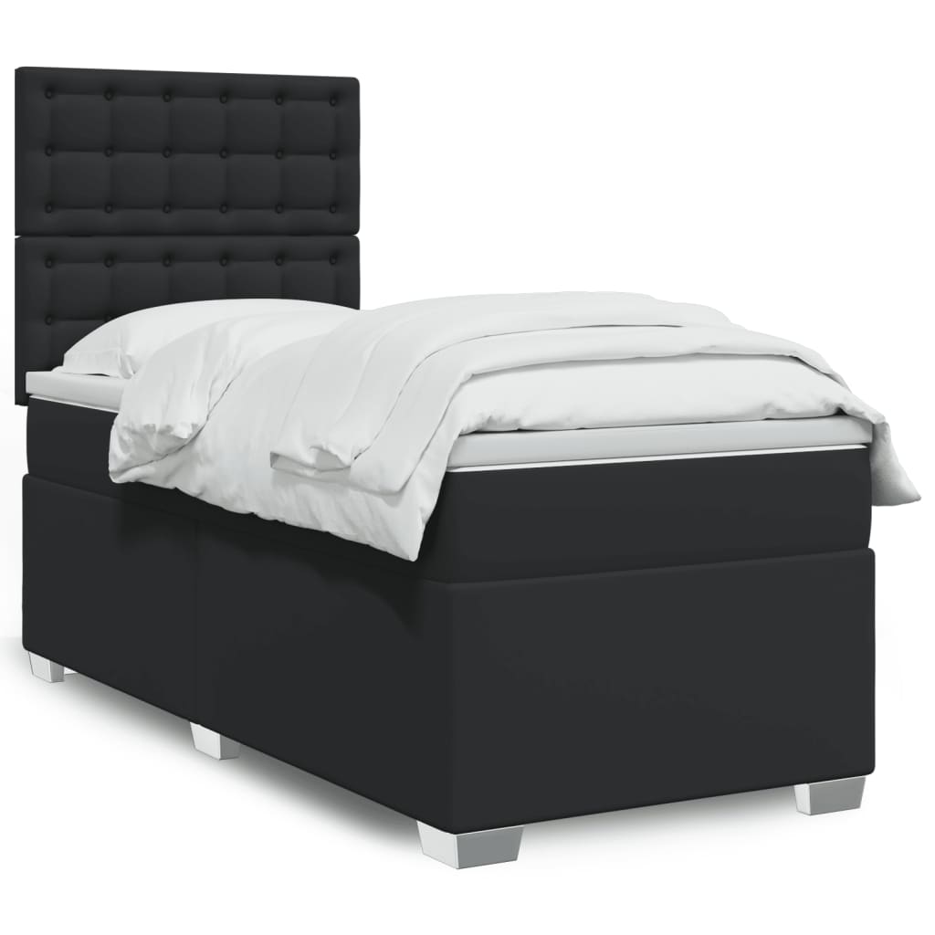 Boxspringbett Mit Matratze Schwarz Kunstleder
