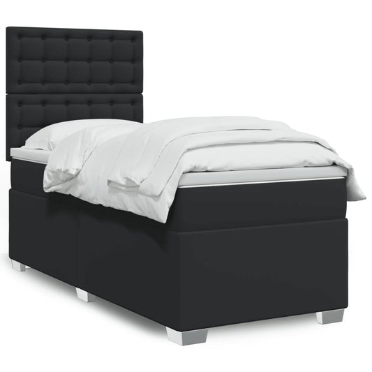 Boxspringbett Mit Matratze Schwarz Kunstleder