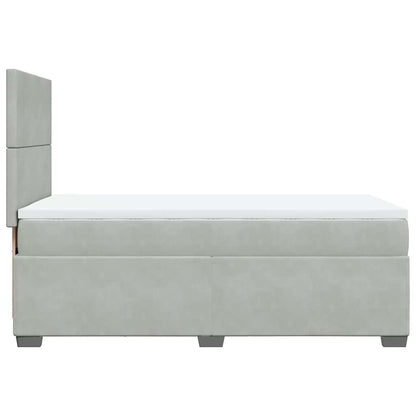 Boxspringbett Mit Matratze Samt Hellgrau