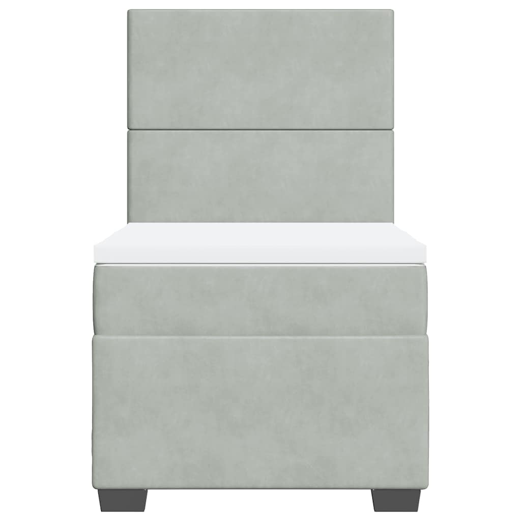 Boxspringbett Mit Matratze Samt Hellgrau