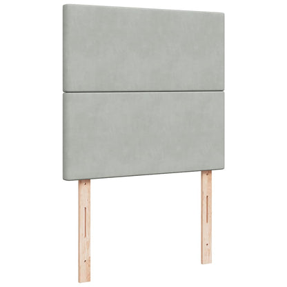 Boxspringbett Mit Matratze Samt Hellgrau