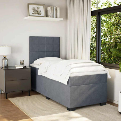 Boxspringbett Mit Matratze Samt Dunkelgrau
