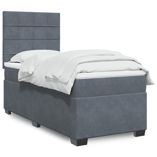 Boxspringbett Mit Matratze Samt Dunkelgrau