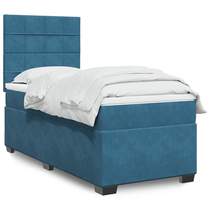 Boxspringbett Mit Matratze Samt Blau