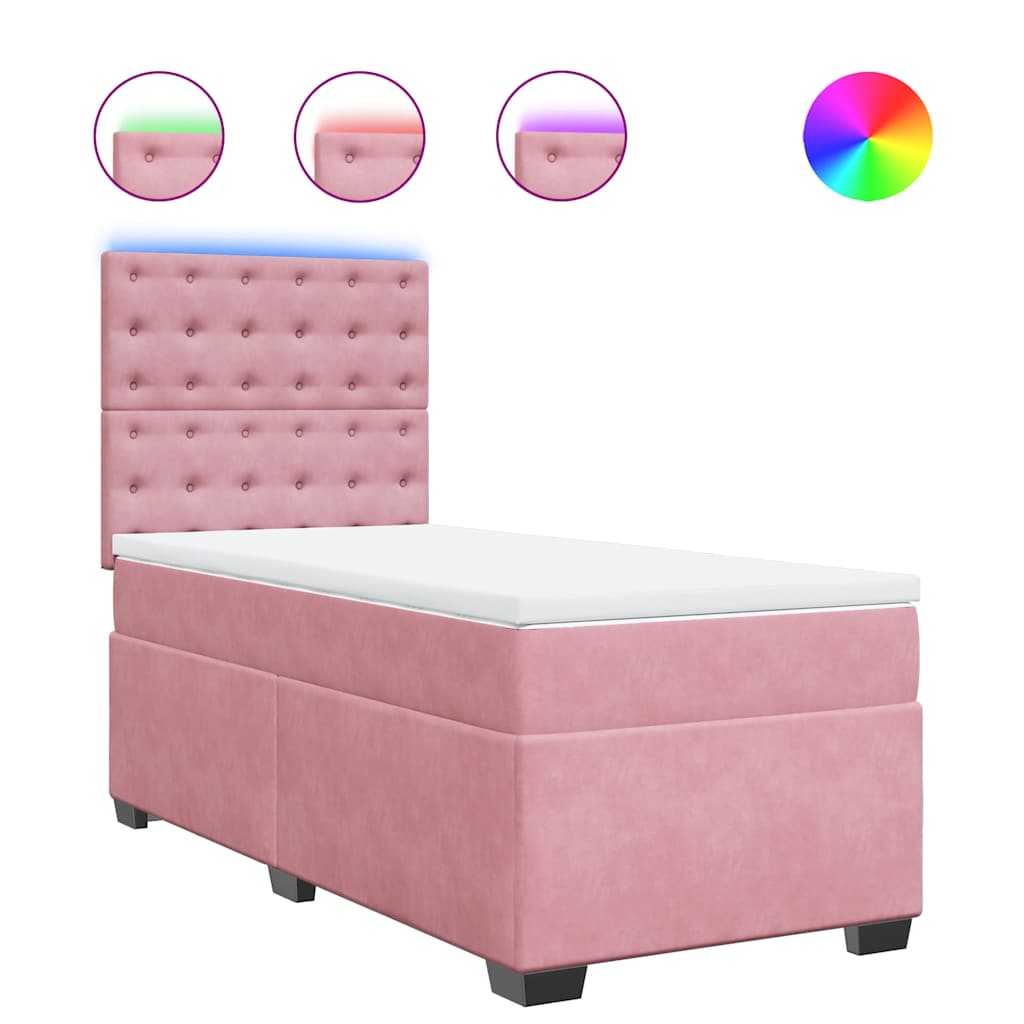 Boxspringbett Mit Matratze Samt Rosa