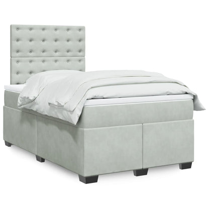 Boxspringbett Mit Matratze Samt Hellgrau