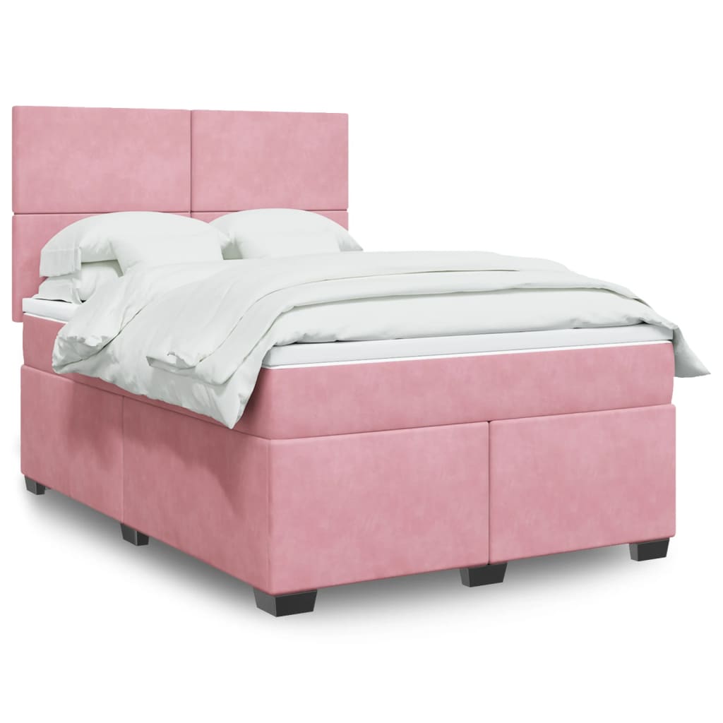 Boxspringbett Mit Matratze Samt Rosa