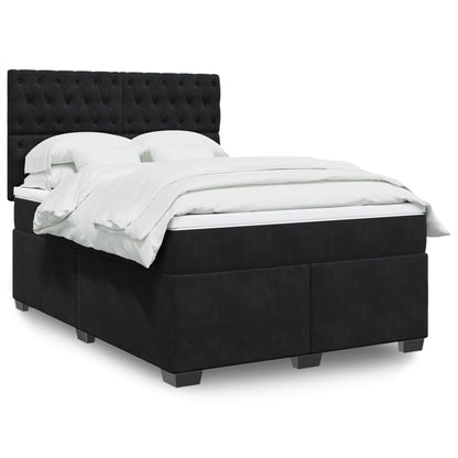 Boxspringbett Mit Matratze Samt Schwarz