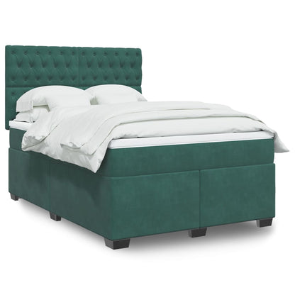 Boxspringbett Mit Matratze Samt Dunkelgrün