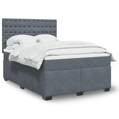 Boxspringbett Mit Matratze Samt Dunkelgrau
