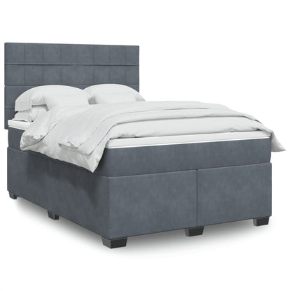 Boxspringbett Mit Matratze Samt Dunkelgrau