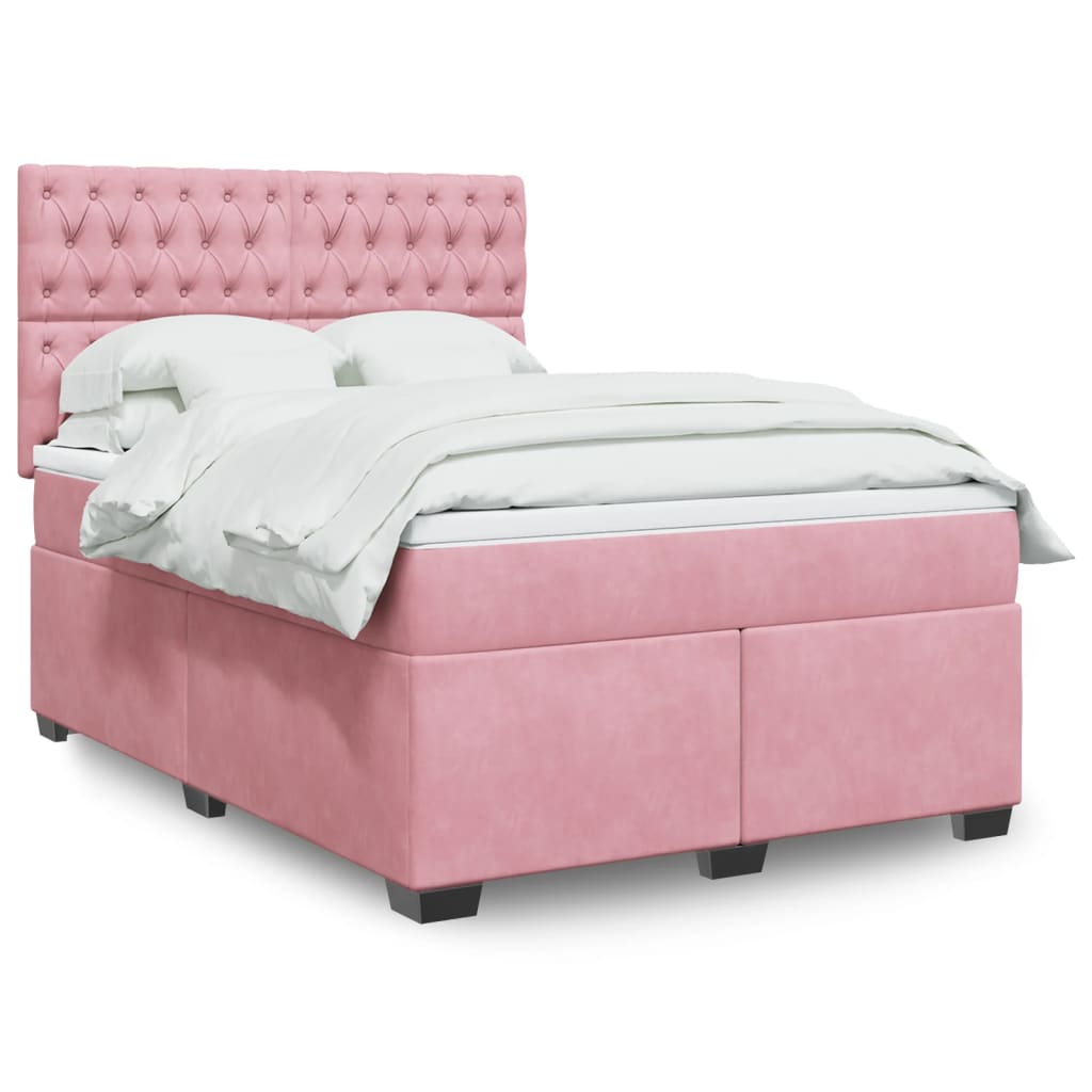 Boxspringbett Mit Matratze Samt Rosa
