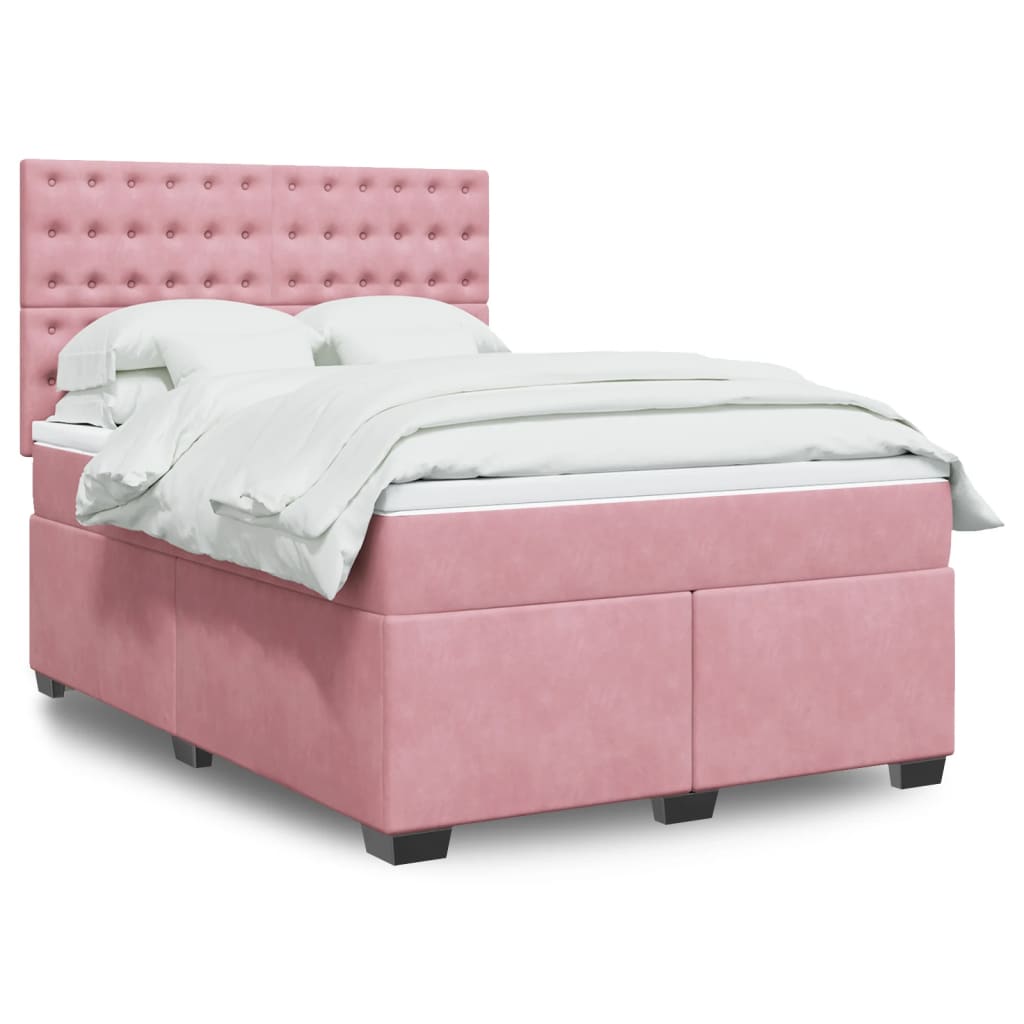 Boxspringbett Mit Matratze Samt Rosa