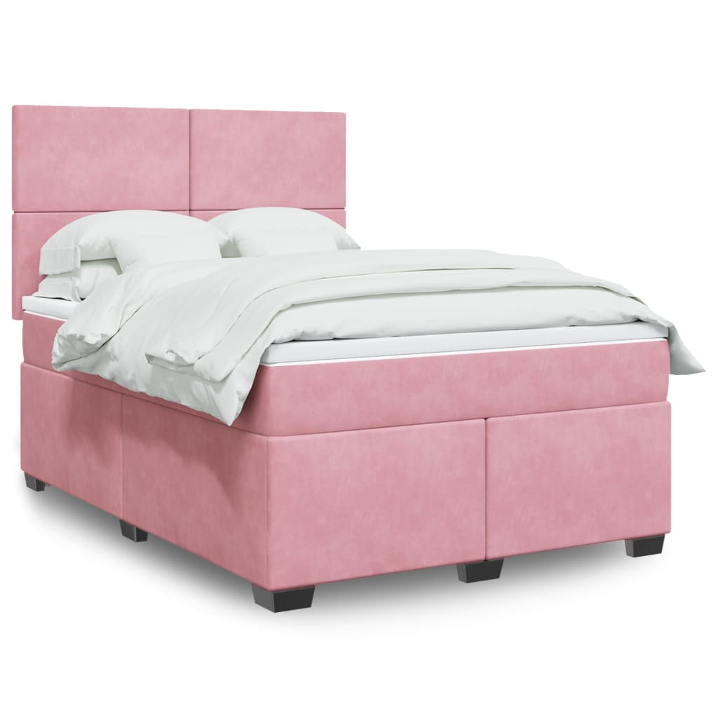Boxspringbett Mit Matratze Samt Rosa