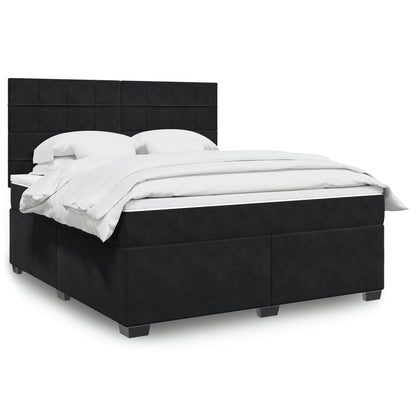 Boxspringbett Mit Matratze Samt Schwarz