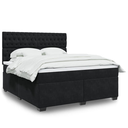 Boxspringbett Mit Matratze Samt Schwarz