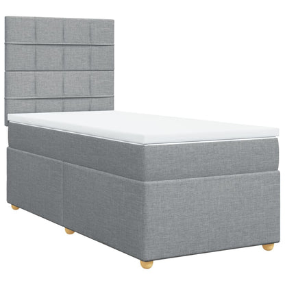 Boxspringbett Mit Matratze Stoff Hellgrau