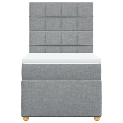 Boxspringbett Mit Matratze Stoff Hellgrau