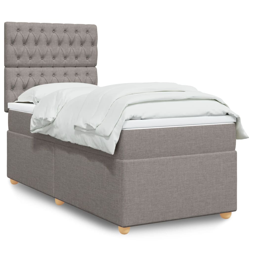 Boxspringbett Mit Matratze Stoff Taupe
