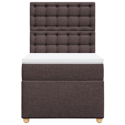 Boxspringbett Mit Matratze Stoff Dunkelbraun