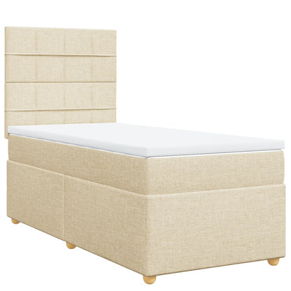Boxspringbett Mit Matratze Stoff Creme