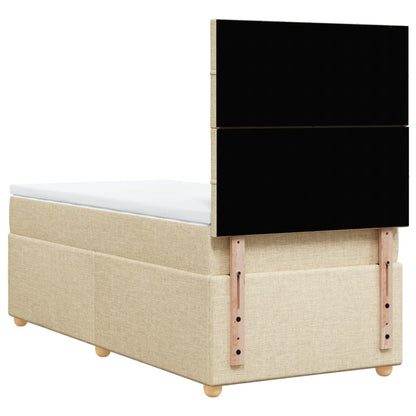 Boxspringbett Mit Matratze Stoff Creme