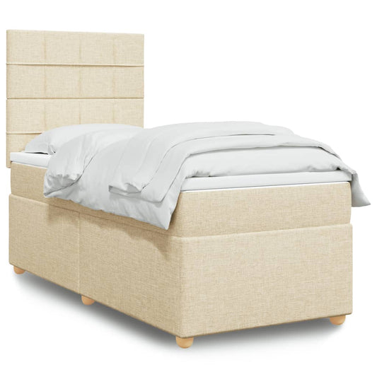 Boxspringbett Mit Matratze Stoff Creme