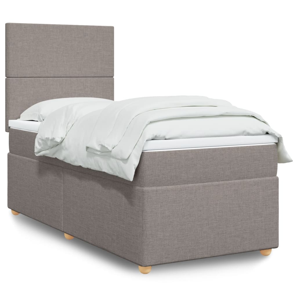 Boxspringbett Mit Matratze Stoff Taupe