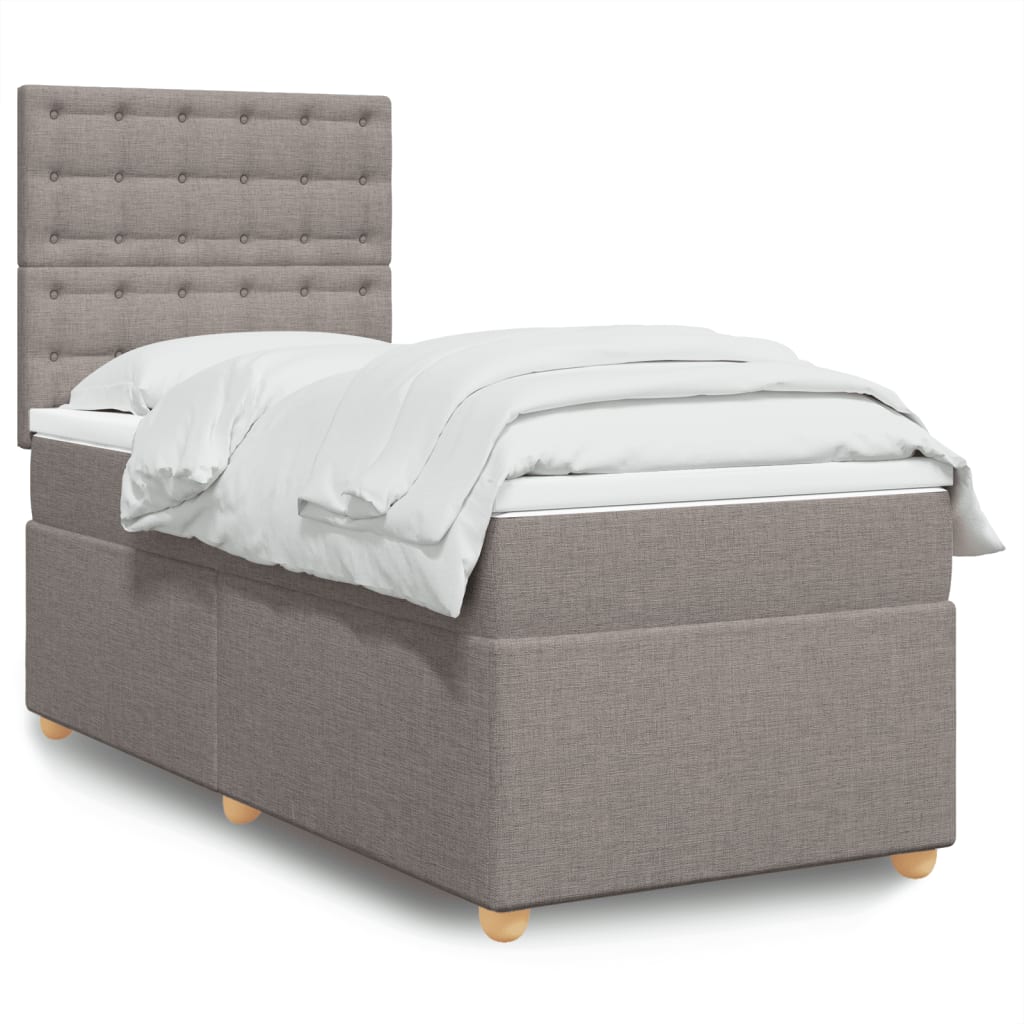 Boxspringbett Mit Matratze Stoff Taupe