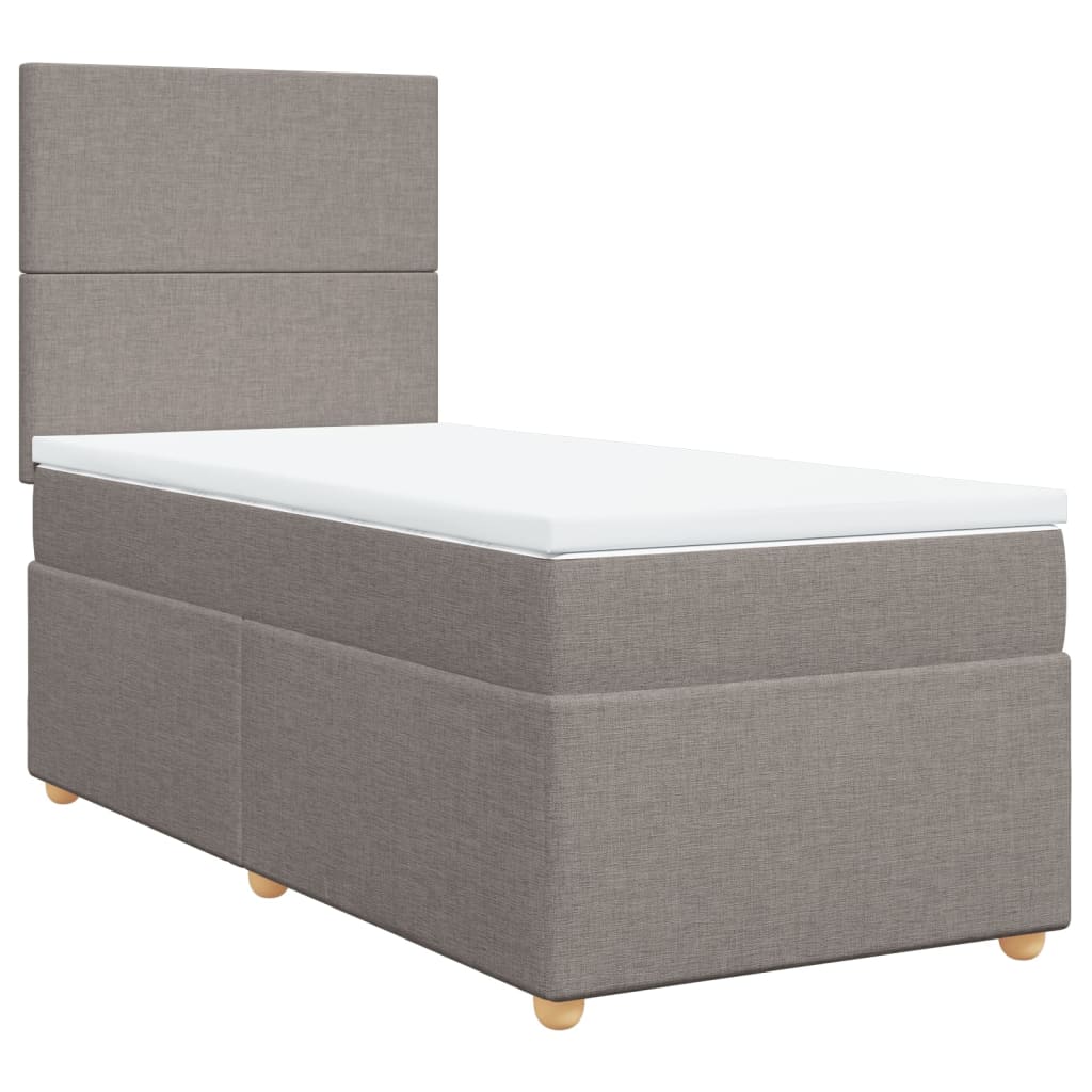 Boxspringbett Mit Matratze Stoff Taupe