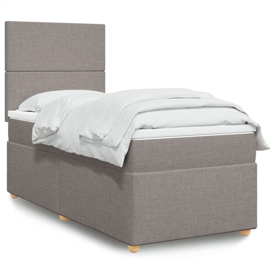 Boxspringbett Mit Matratze Stoff Taupe