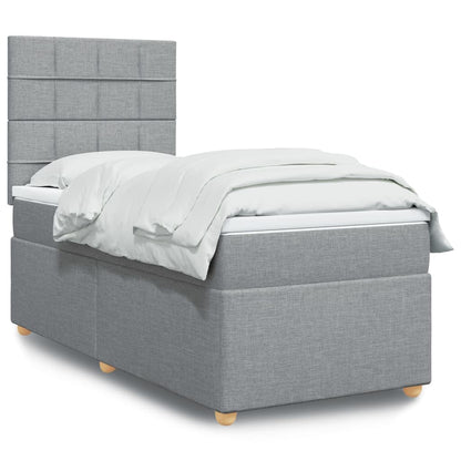 Boxspringbett Mit Matratze Stoff Hellgrau