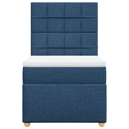 Boxspringbett Mit Matratze Stoff Blau